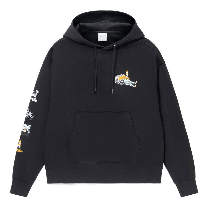 Суитчър Li-Ning Skateboard Series Loose Fit Graphic Print Hoodie Черно | AWDS177-4