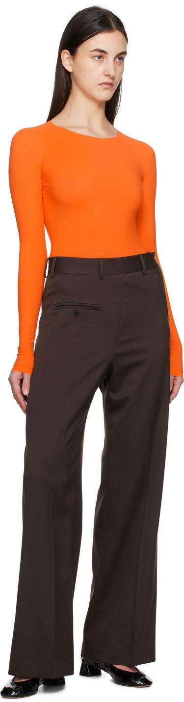 боди Maison Margiela MM6 Maison Margiela Jersey Long Sleeve Bodysuit Оранжево
 | S52NA0068 S20518, 4