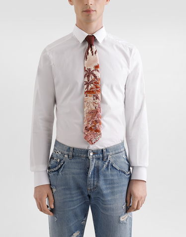 Аксесоари Dolce & Gabbana Dolce & Gabbana Pin-up Print Silk Tie Бургунди | GT147EG0TJ6HR5RK, 1
