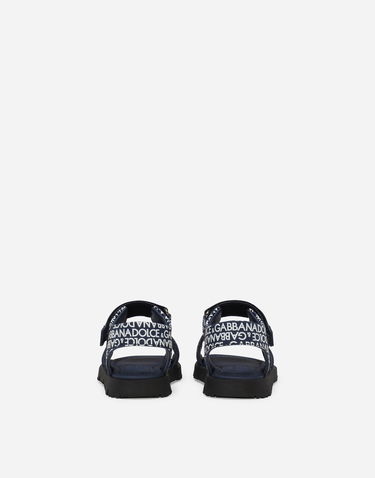 Кецове и обувки Dolce & Gabbana Dolce & Gabbana Printed Calfskin Sandals For First Steps (19-26) Синьо | DL0078AX182HBXCW, 2
