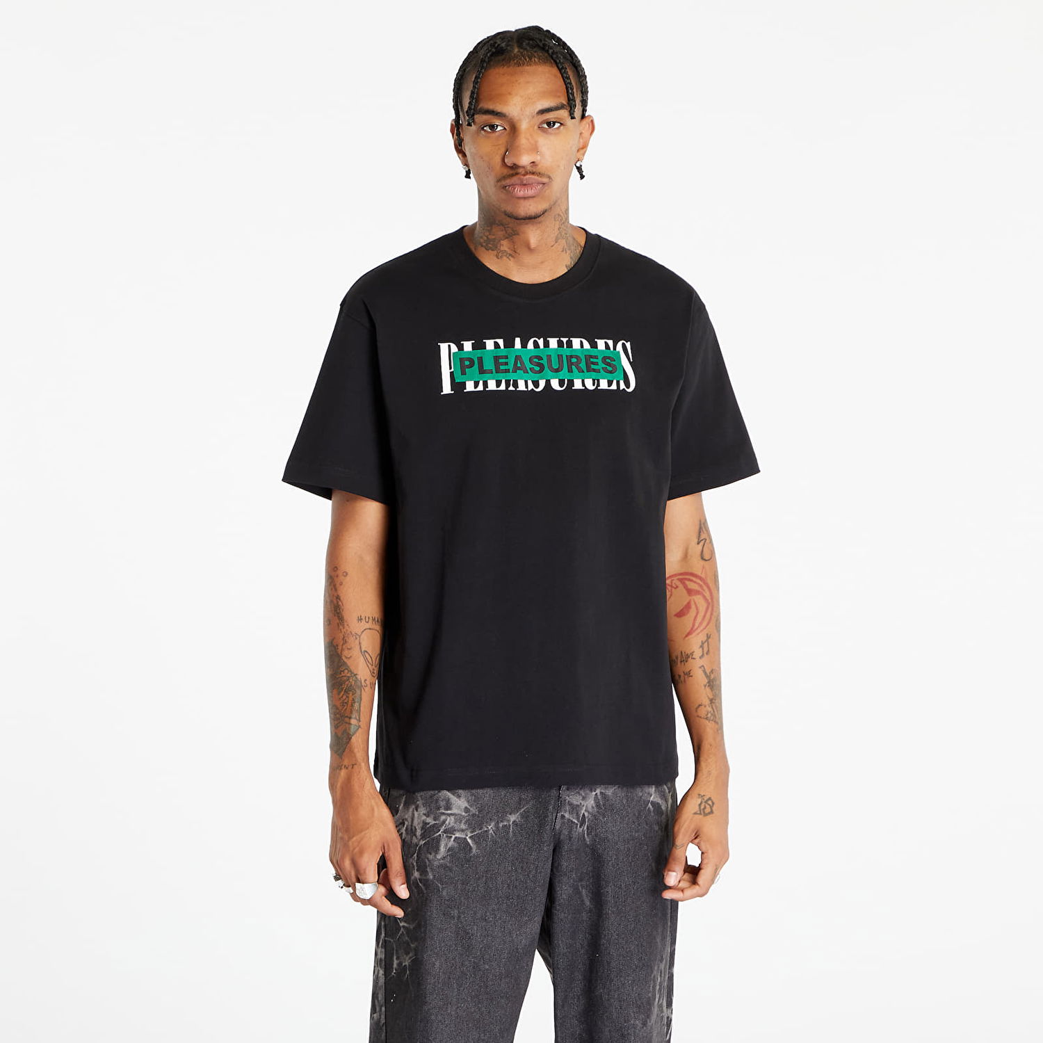 Тениска Pleasures Doubles Heavyweight Short Sleeve Tee Black Черно | P23F030 BLACK, 0