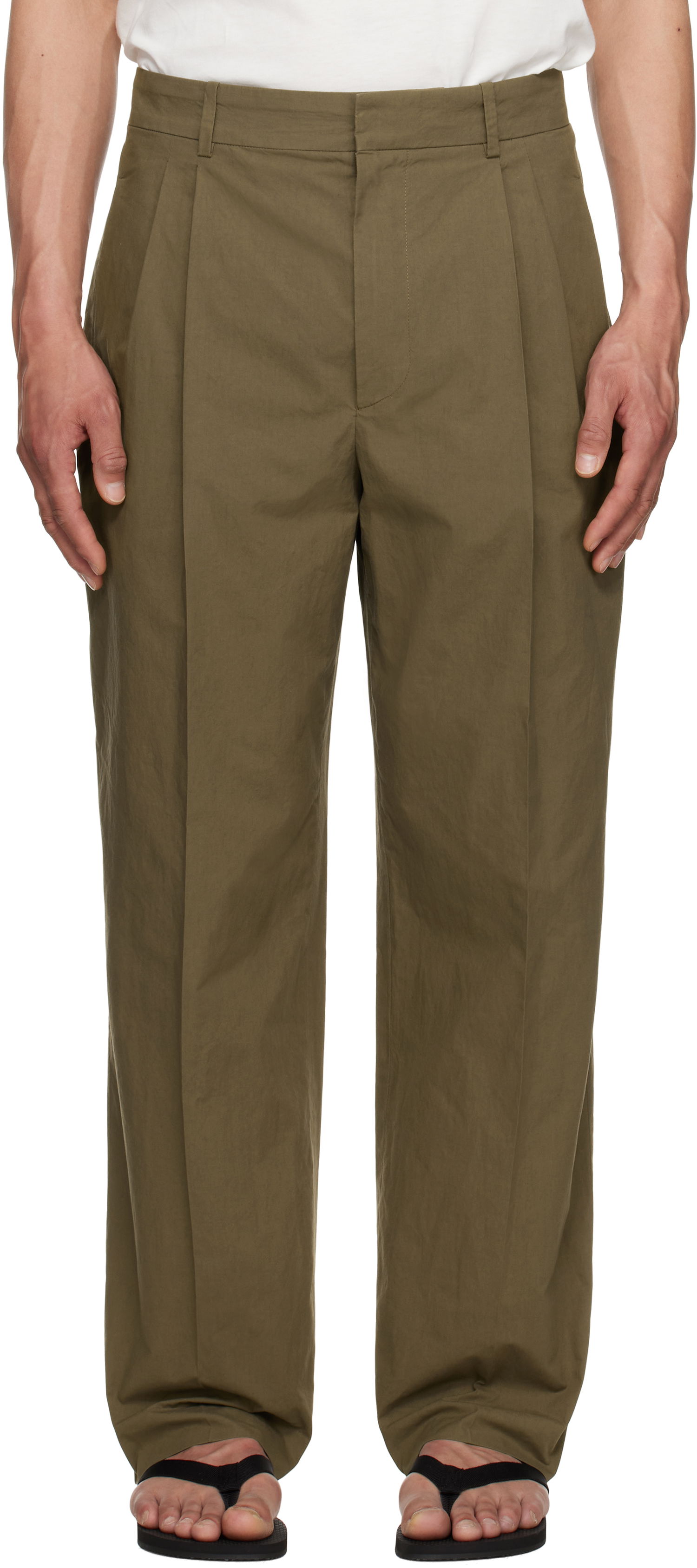 Панталони The Row The Row Silas Pleated Trousers Зелено | 909-W2517, 0