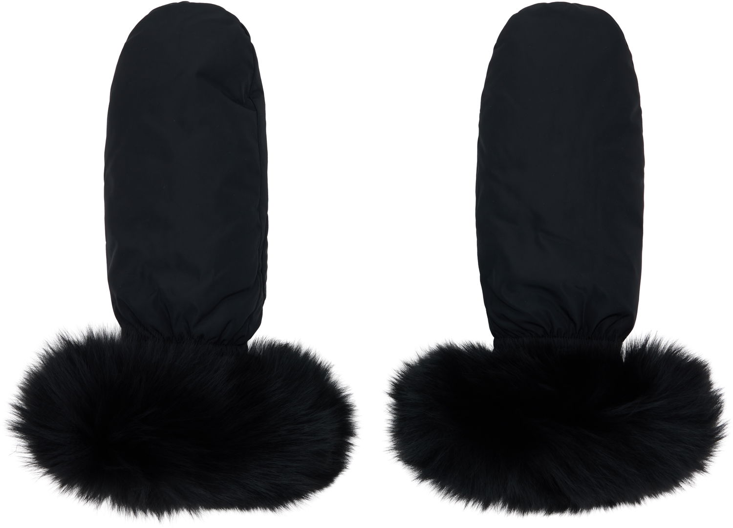 Ръкавици Yves Salomon Yves Salomon Fox Fur & Down Mittens Черно | 26W23WAA617XXDOTM, 0