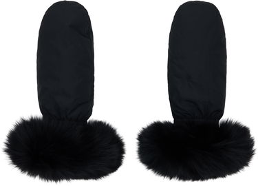 Ръкавици Yves Salomon Yves Salomon Fox Fur & Down Mittens Черно | 26W23WAA617XXDOTM, 0