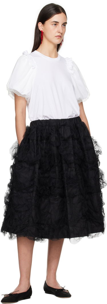 Тениска Simone Rocha Simone Rocha Tulle Overlay Puff Sleeve T-Shirt Бяло | 5179 0553, 3