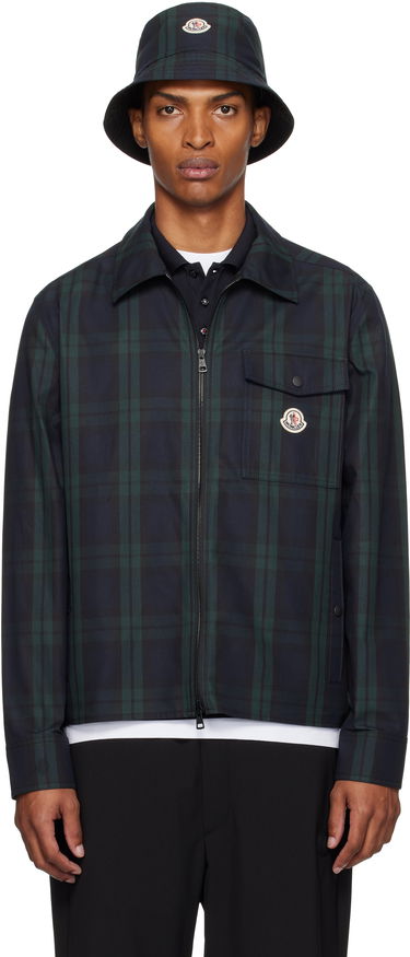 Риза Moncler Moncler Checked Cotton Gabardine Overshirt Зелено | K20912F00007M7484, 0