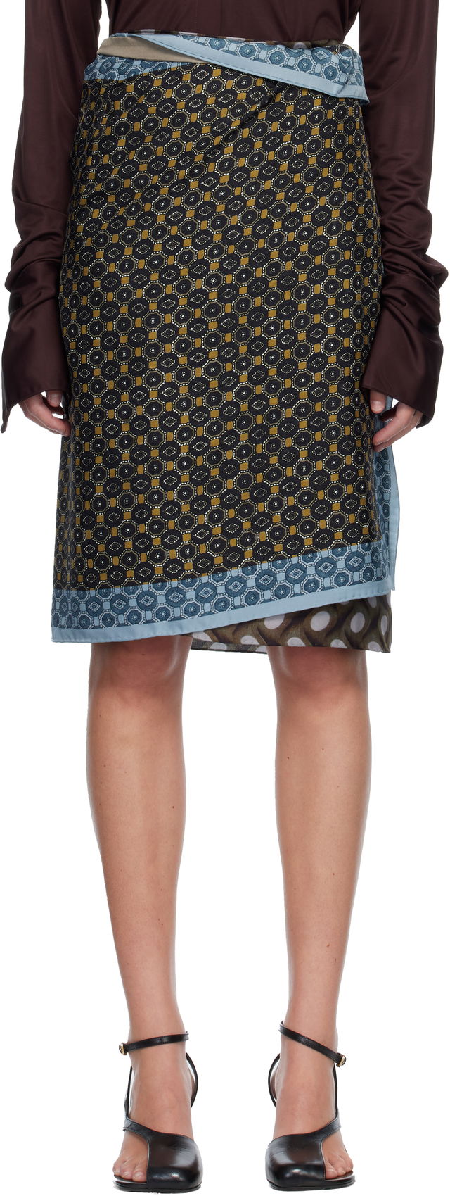 Dries Van Noten Wrap Scarf Midi Skirt