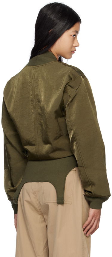 Яке бомбър Dion Lee Convertible Rib Reversible Bomber Jacket Зелено | C4033R23, 2