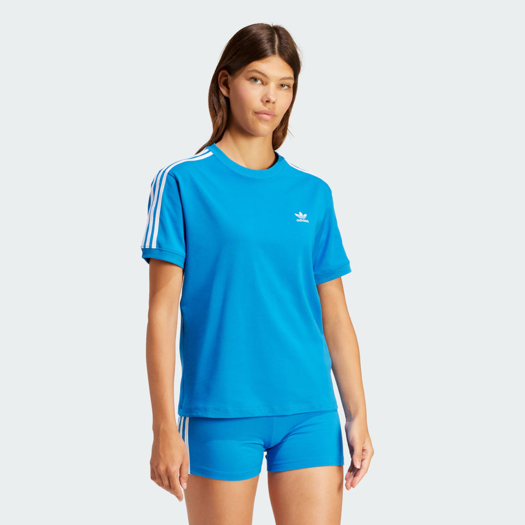 Тениска adidas Originals 3-Stripes T-shirt Синьо | IR8049, 1