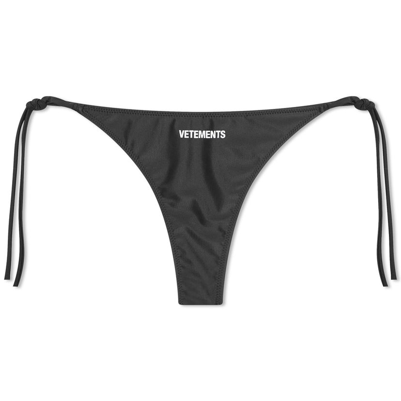 Бански VETEMENTS Logo Bikini Bottom Black Черно | WE64SW301B