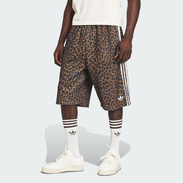 Oversized Leopard Print Shorts