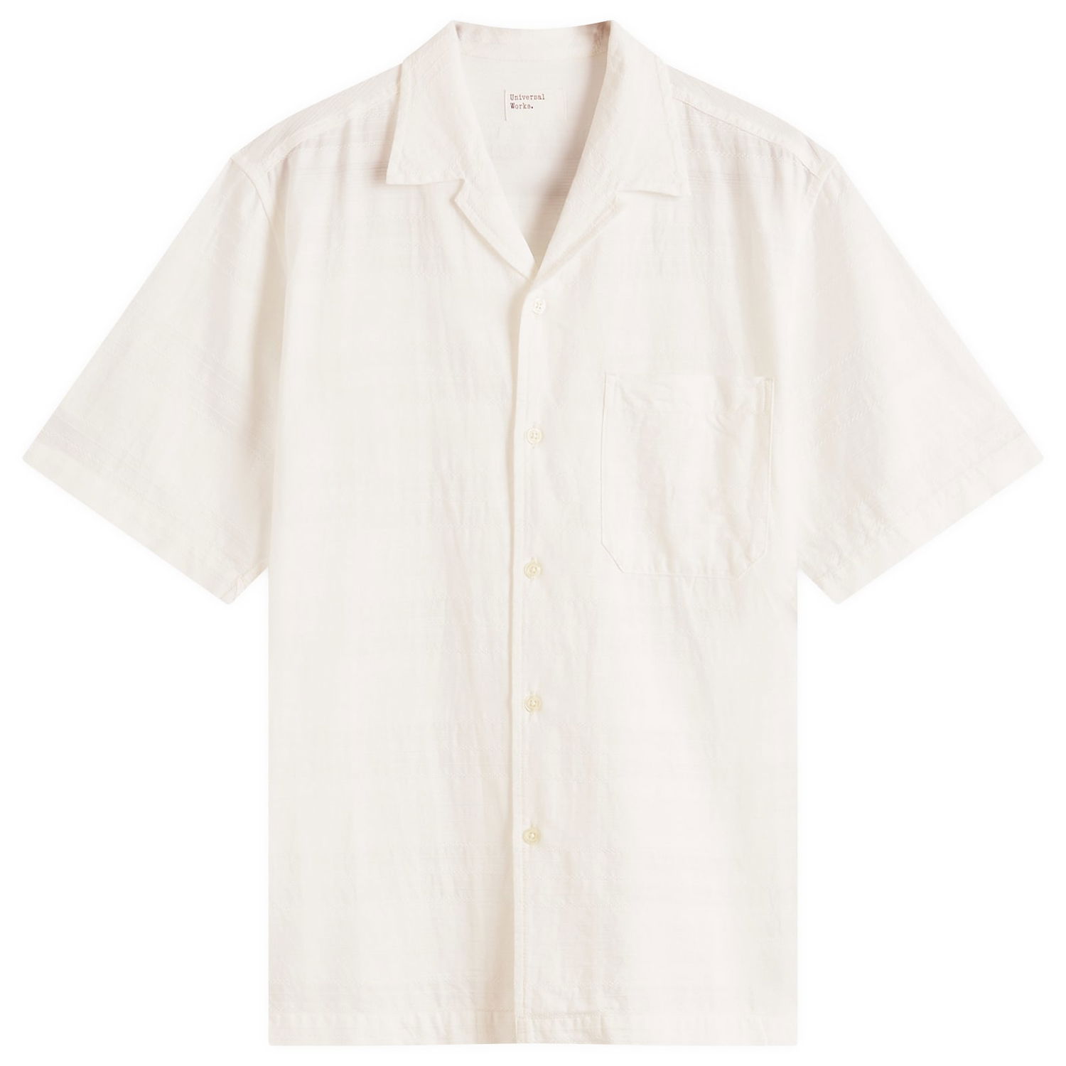 Риза Universal Works Universal Works Men's Self Stripe Minari Shirt, Size Large Бяло | P32044-ECR, 1