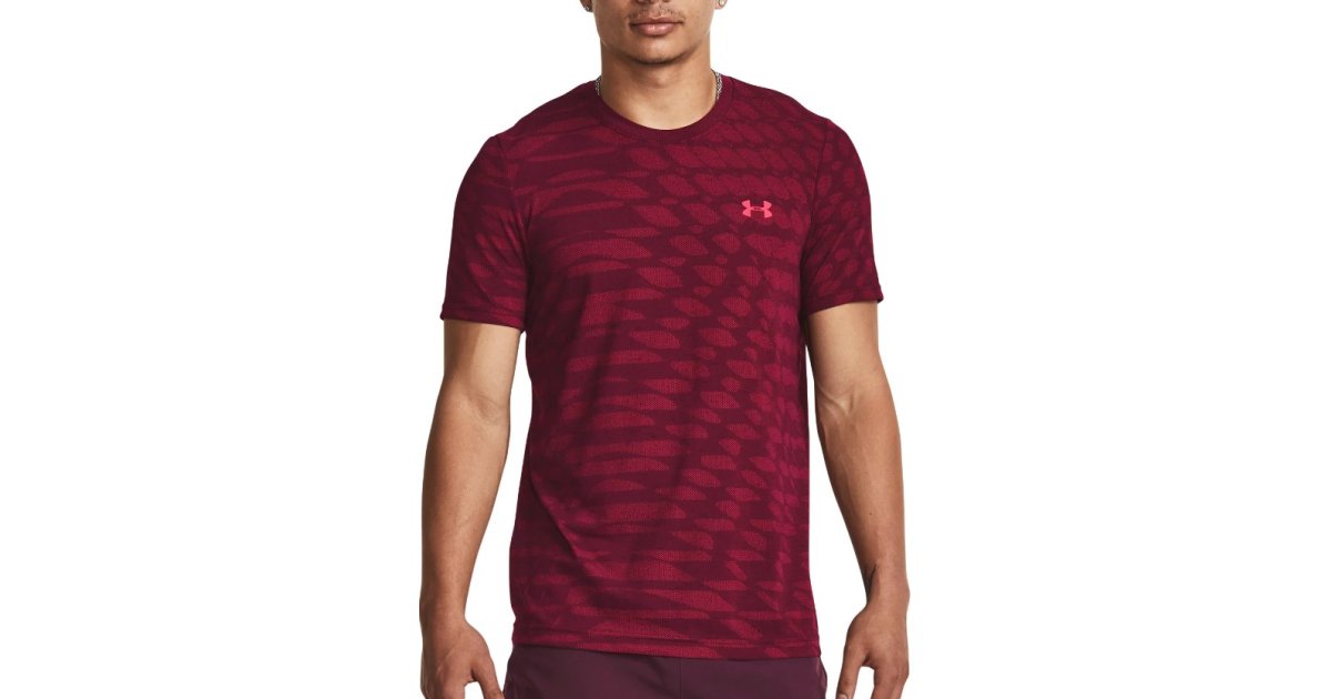 Тениска Under Armour HeatGear Seamless Ripple Tee Бургунди | 1379281-600, 1