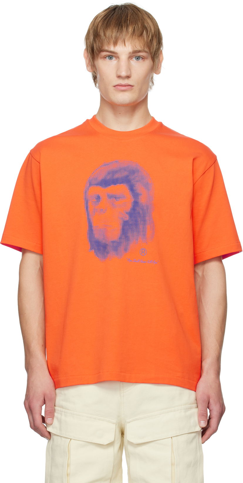 Тениска BAPE Pixel Comic Ape Head Graphic T-Shirt Оранжево
 | 001TEK801304M