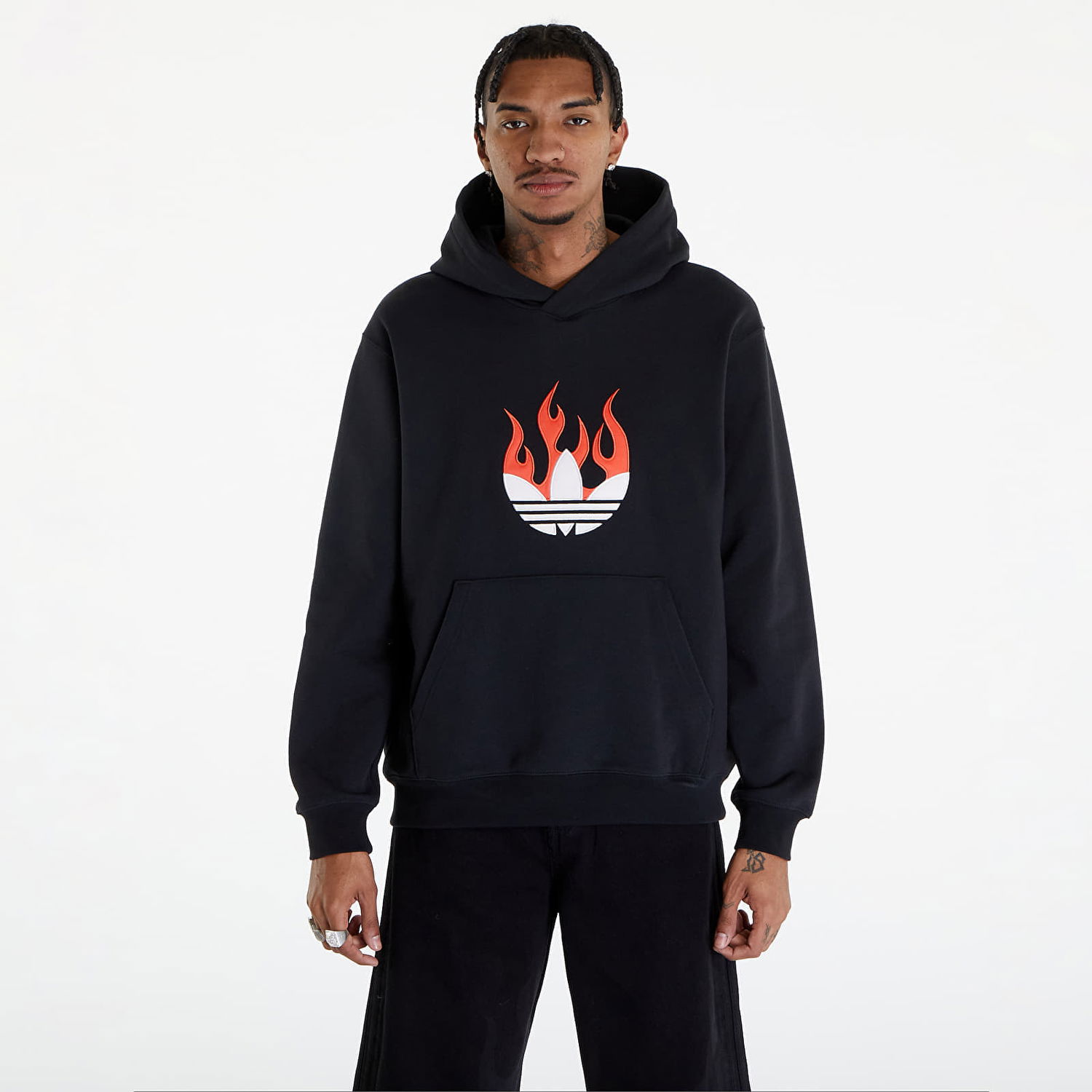 Суитчър adidas Originals Flames Logo Hoodie Black Черно | IS0208, 0