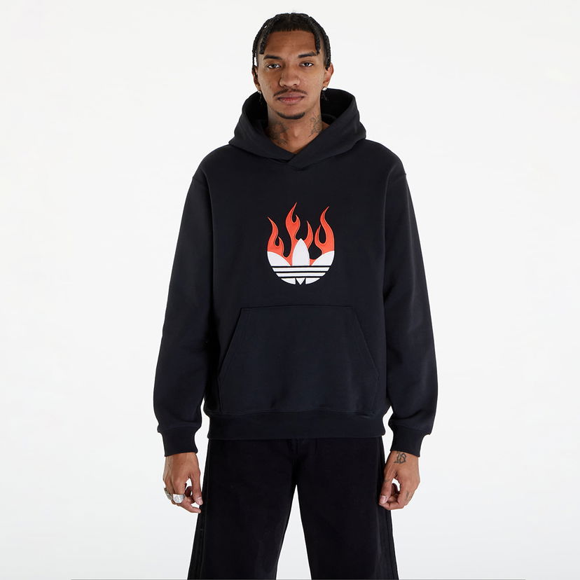 Суитчър adidas Originals Flames Logo Hoodie Black Черно | IS0208