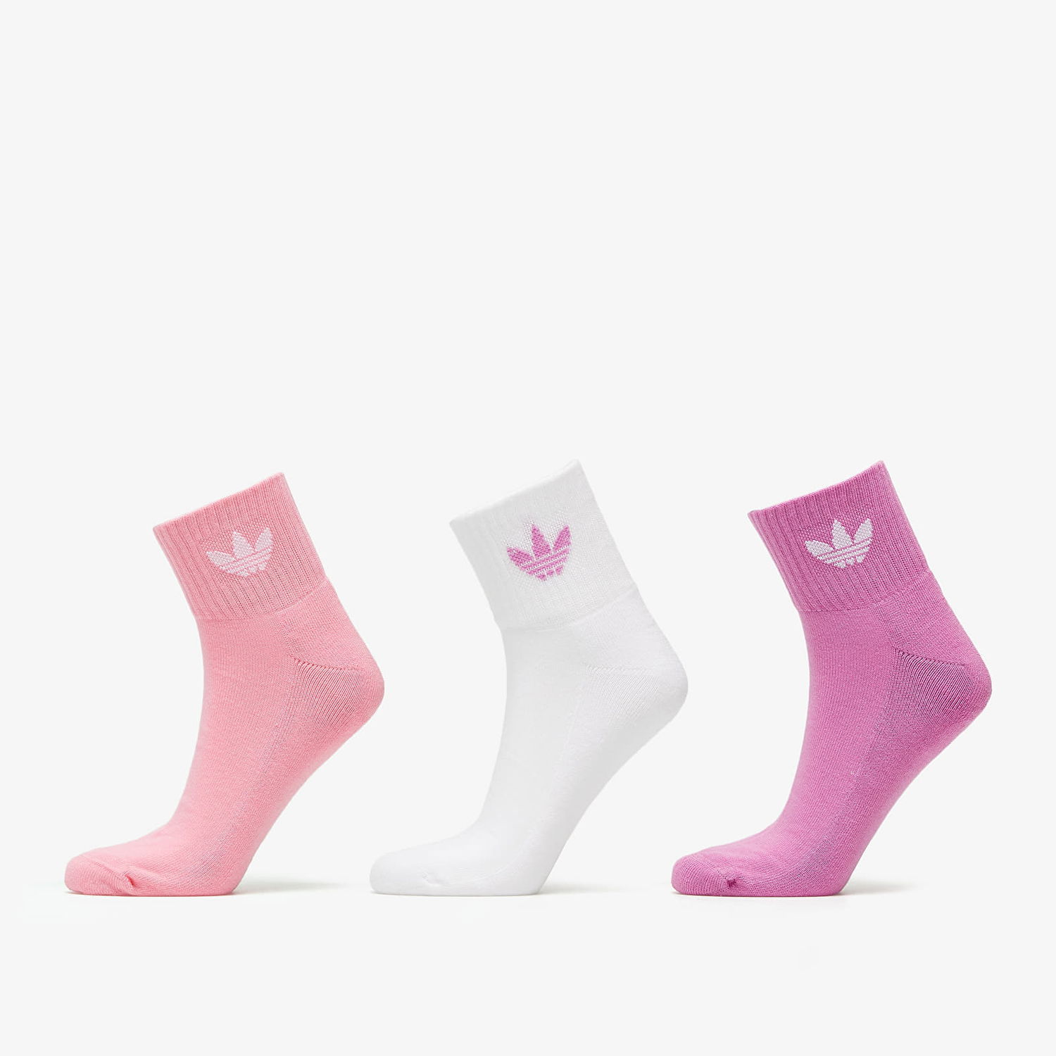 Бельо и чорапи adidas Originals Mid Ankle Crew Socks 3-Pack Розово | HL9229, 0