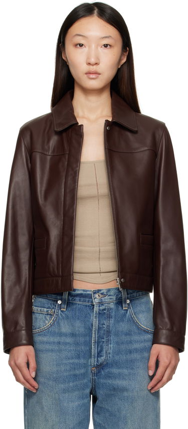 Яке Loulou de Saison Loulou de Saison Ascot Leather Jacket Кафяво | ASCOT, 0