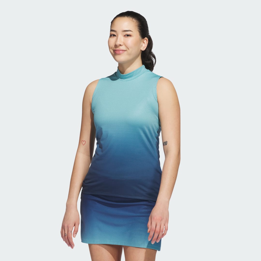 Потник adidas Performance Ultimate365 Gradient Sleeveless Mock Neck Golf Top Синьо | JN8386, 0