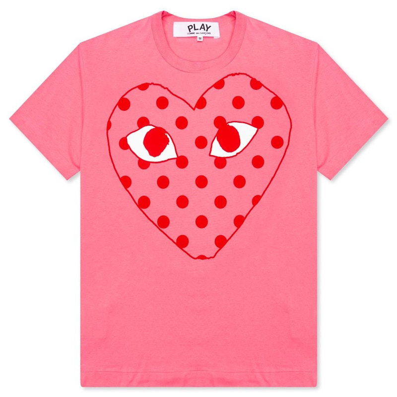 Тениска Comme des Garçons Play Pastelle Polka Dot Heart T-Shirt Розово | AZ-T275-051-3