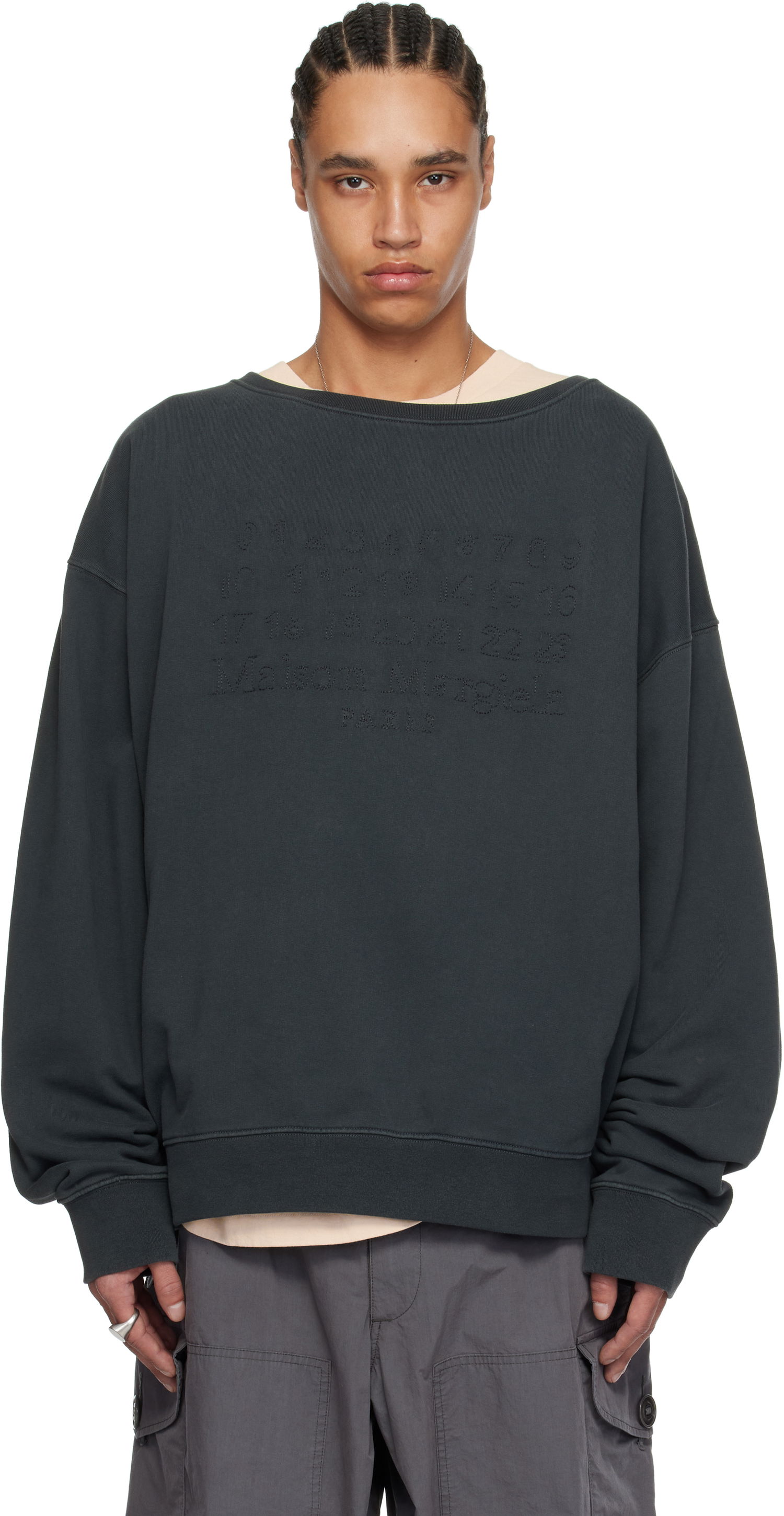 Пуловер Maison Margiela Maison Margiela Embroidered Sweatshirt Сиво | S50GU0230 M25017, 0