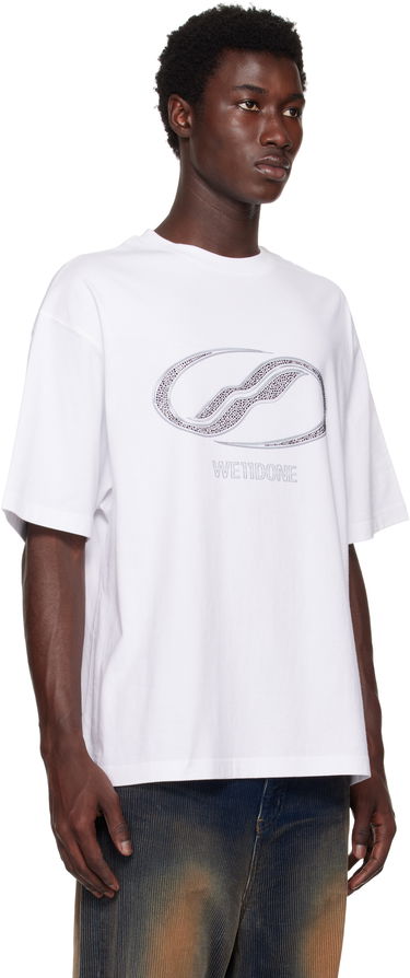 Тениска We11done We11done Rhinestoned Se11done Logo T-Shirt Бяло | WD-TT2-25-738-U-WH, 1