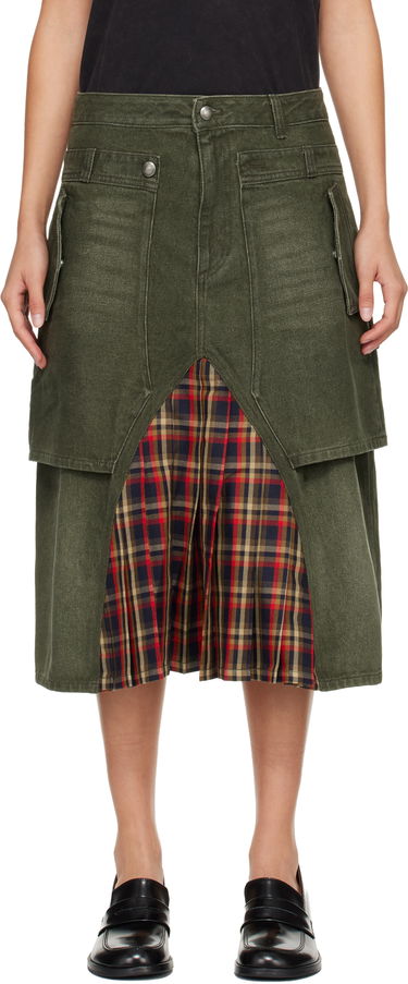 Пола Andersson Bell Raptor Layered Pleats Denim Midi Skirt Многоцветен | apa860w, 0