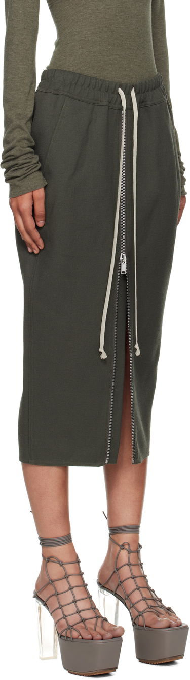 Пола Rick Owens Rick Owens Zipped Short Pillar Midi Skirt Черно | RP02E4375 WD, 4