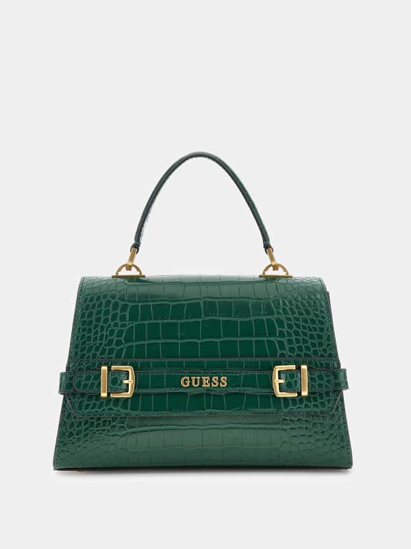 Дамска чанта GUESS Sestri Croc Print Handbag Зелено | HWCX8985200, 0