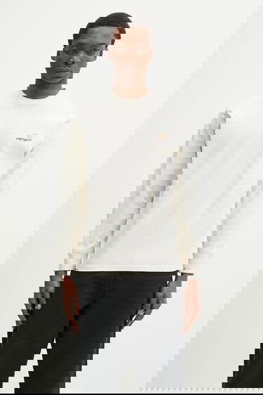 Тениска Carhartt WIP Long-Sleeve American Script T-Shirt Бежово | I029955.05XX, 0