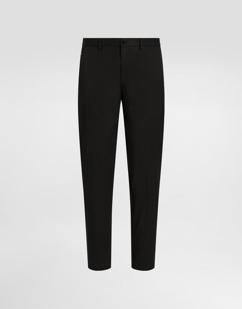 Панталони Dolce & Gabbana Dolce & Gabbana Stretch Cotton Pants With Branded Tag Черно | GVB6ETFUFMJN0000