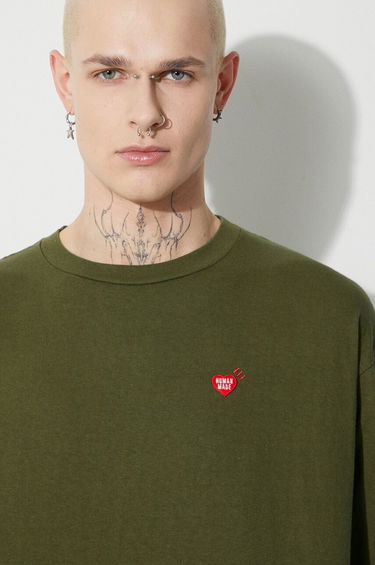 Тениска Human Made Graphic Long Sleeve T-Shirt Зелено | HM26CS004, 4