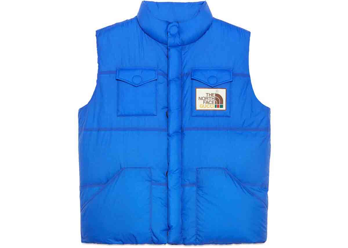 Жилетка Gucci The North Face x Down Vest Синьо | 663761 XAACX 4316, 0