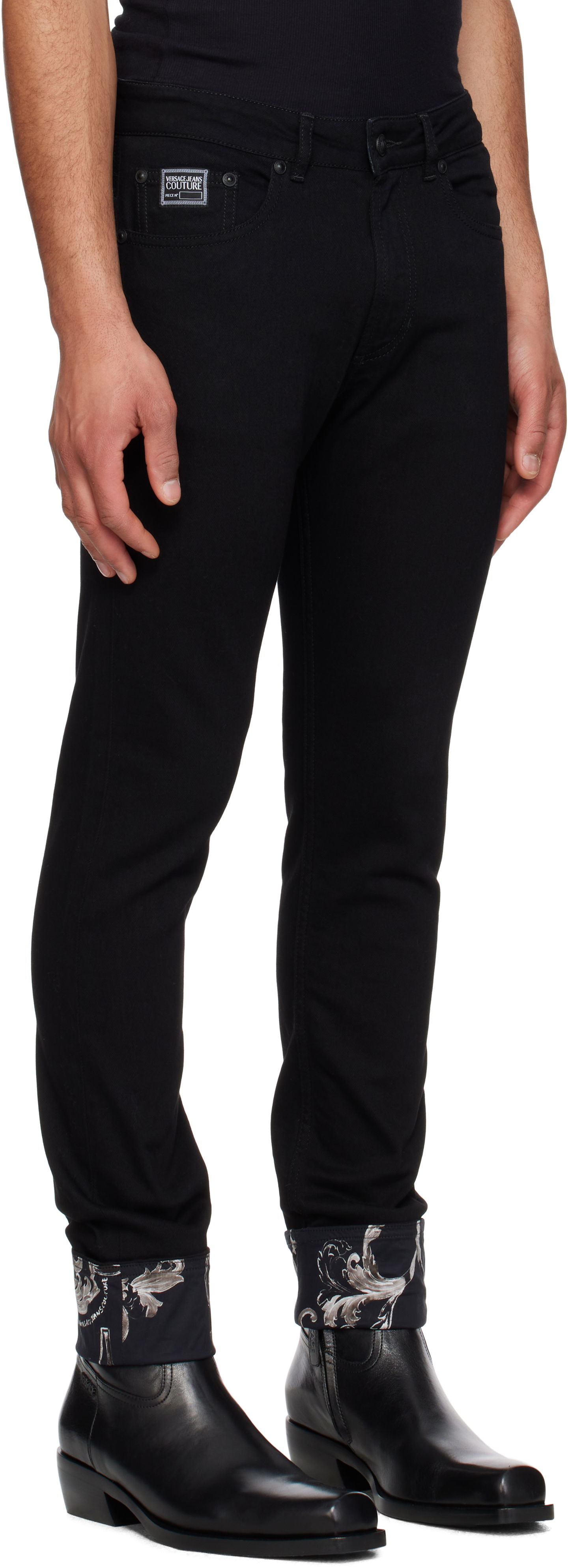 Дънки Versace Versace Jeans Couture Contrast Cuff Jeans Черно | E78GAB5DC_EDW040L54, 1