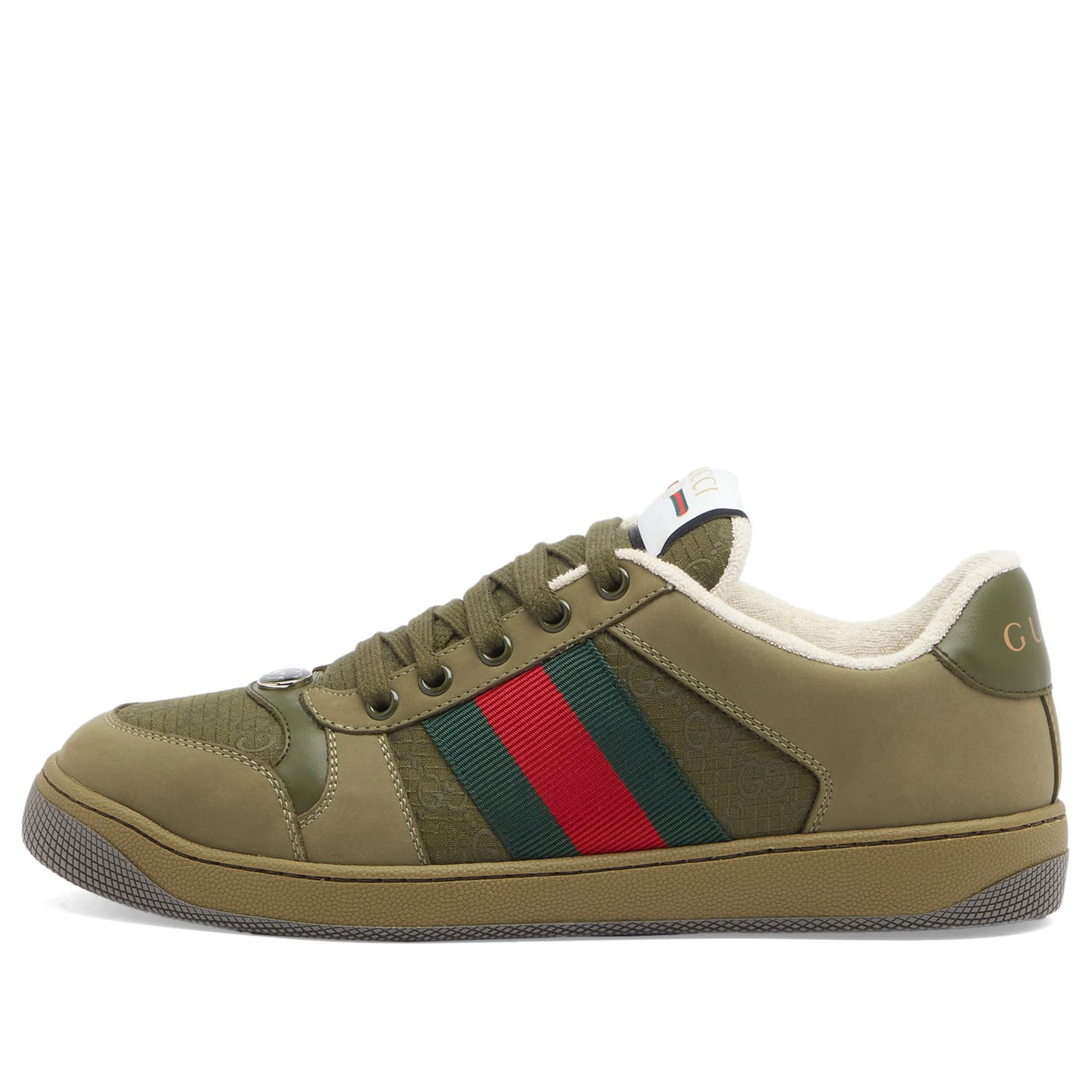 Кецове и обувки Gucci Screener Cotton Ripstop Sneaker Зелено | 576223-FAD94-3243, 0