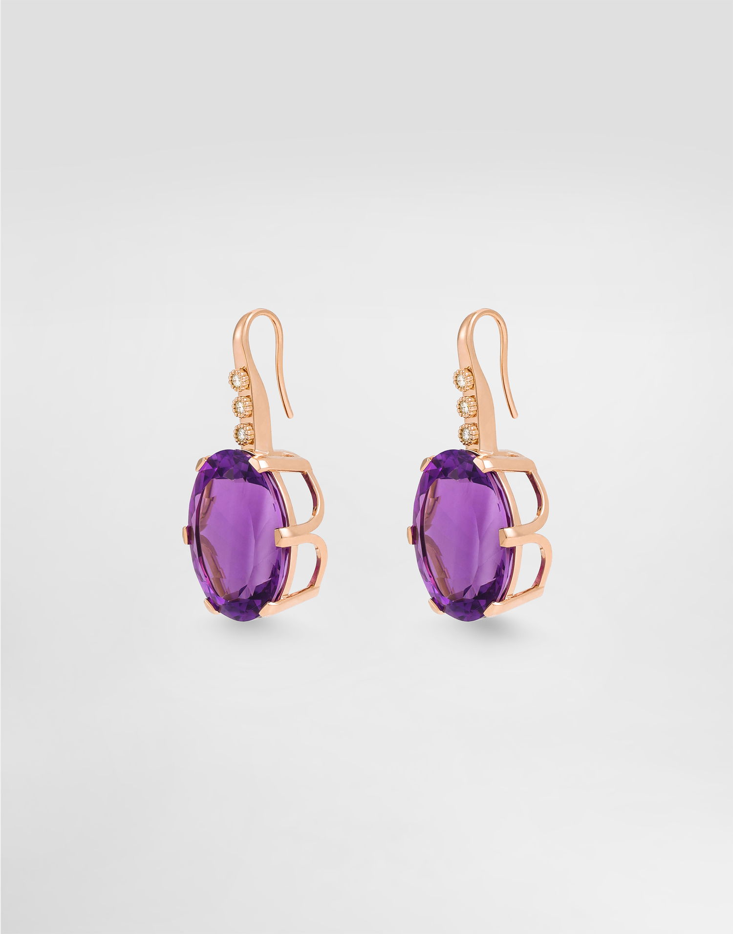 Обеци Dolce & Gabbana Anna Earrings In 18-carat Red Gold With Amethysts And Diamonds Onesize Лилаво | WESB1GWAME18M307, 1