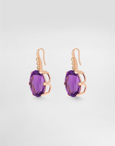 Обеци Dolce & Gabbana Anna Earrings In 18-carat Red Gold With Amethysts And Diamonds Onesize Лилаво | WESB1GWAME18M307, 1