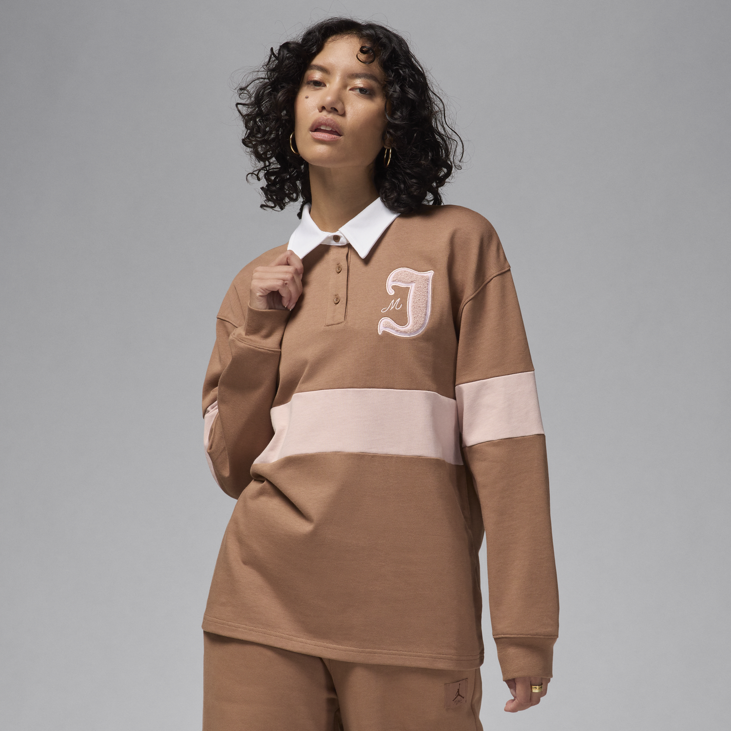 Поло тениска Jordan Long Sleeve Top Кафяво | FV7182-223, 0