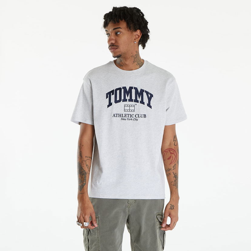 Тениска Tommy Hilfiger Varsity Logo T-Shirt Silver Grey Сиво | DM0DM18557 PJ4