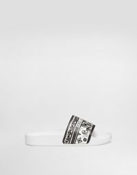 Dolce & Gabbana Majolica-Print Calfskin Slides