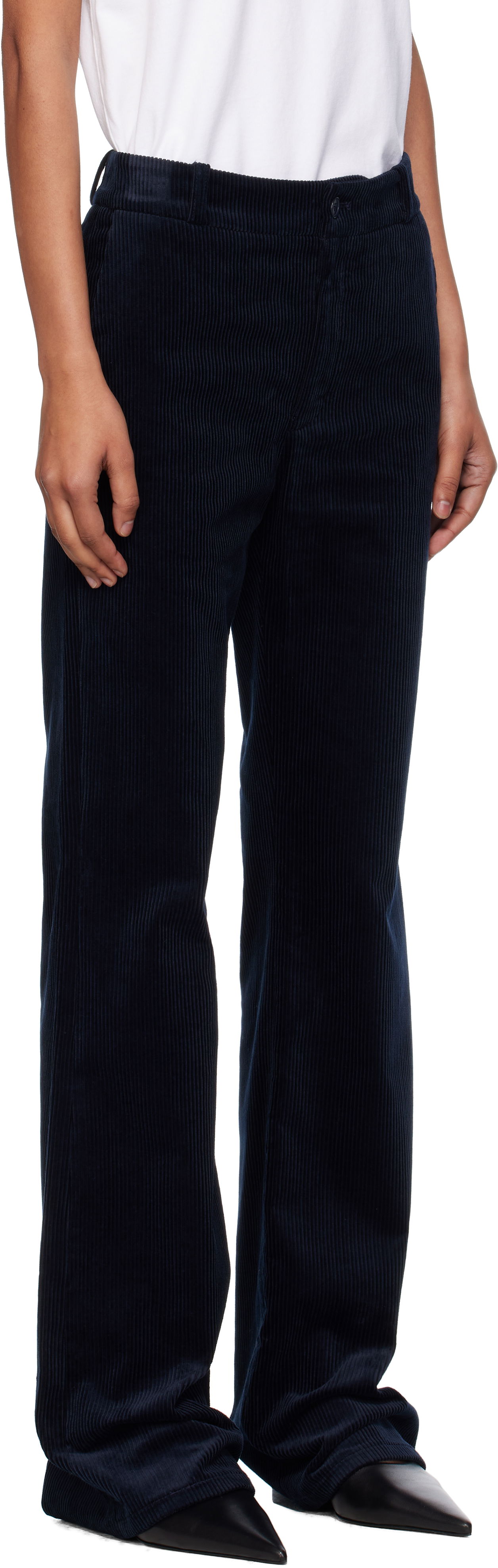 Панталони A.P.C. A.P.C. Rosemary Corduroy Flare Trousers Тъмно синьо | COHBB-F08502, 1