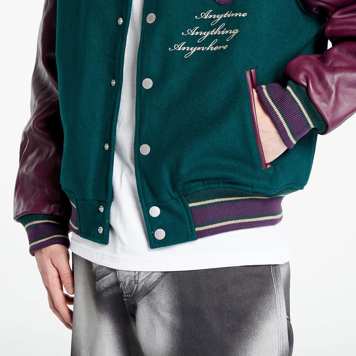 Яке Pleasures Fan Varsity Jacket Зелено | P23W037 GREEN, 1