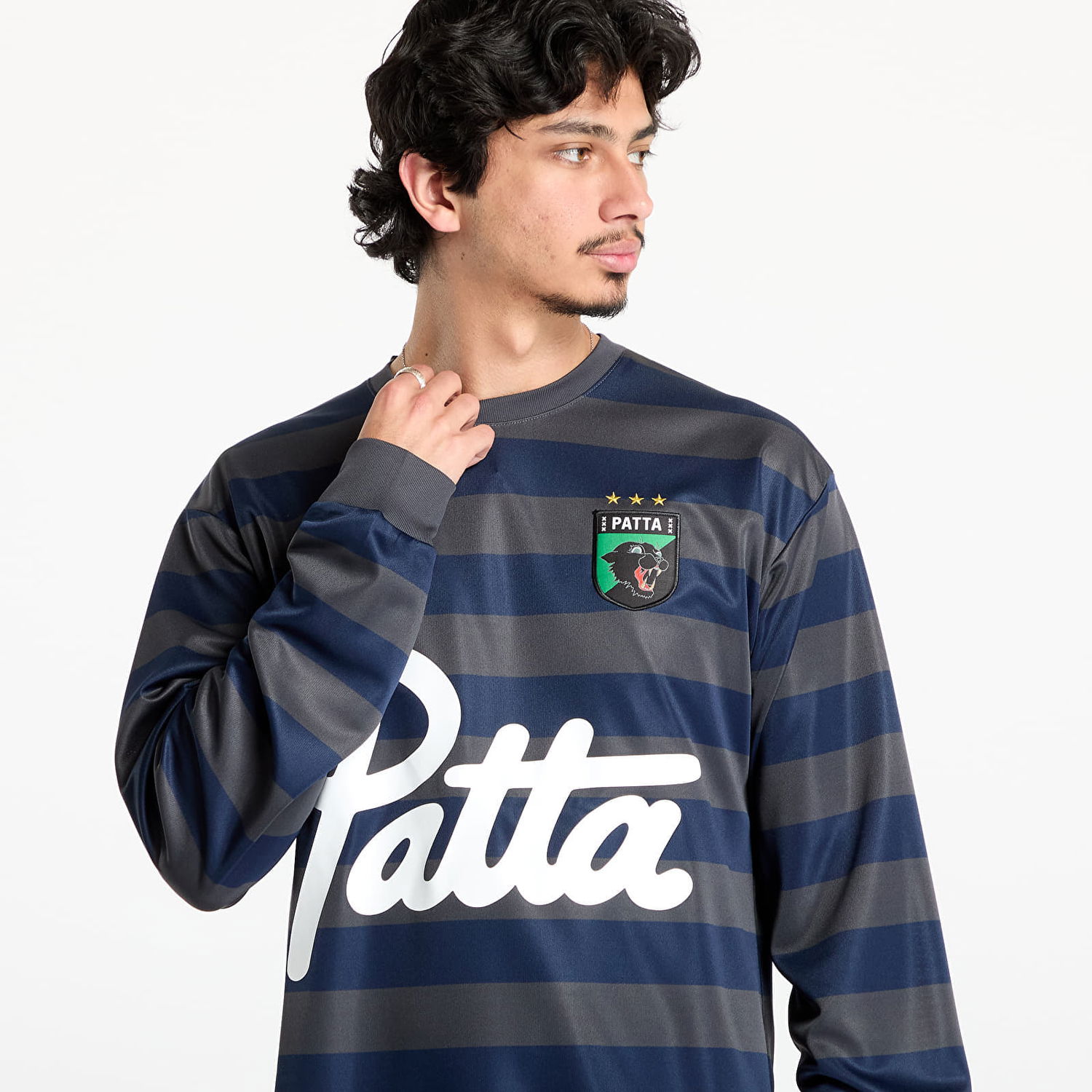 Фланелка Patta Patta Striped Longsleeve Football Jersey Тъмно синьо | POC-SS25-1050-298-0005-180, 1