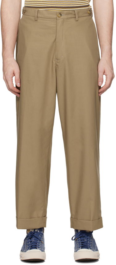 Панталони BEAMS Beams Plus Ivy Wide Leg Trousers Бежово | 3823-0128-803, 0