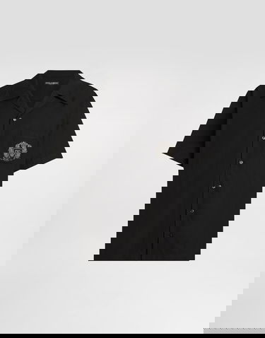 Риза Dolce & Gabbana Hawaii Cotton Shirt with Crest Черно | G5JH9ZGK278N0000, 0