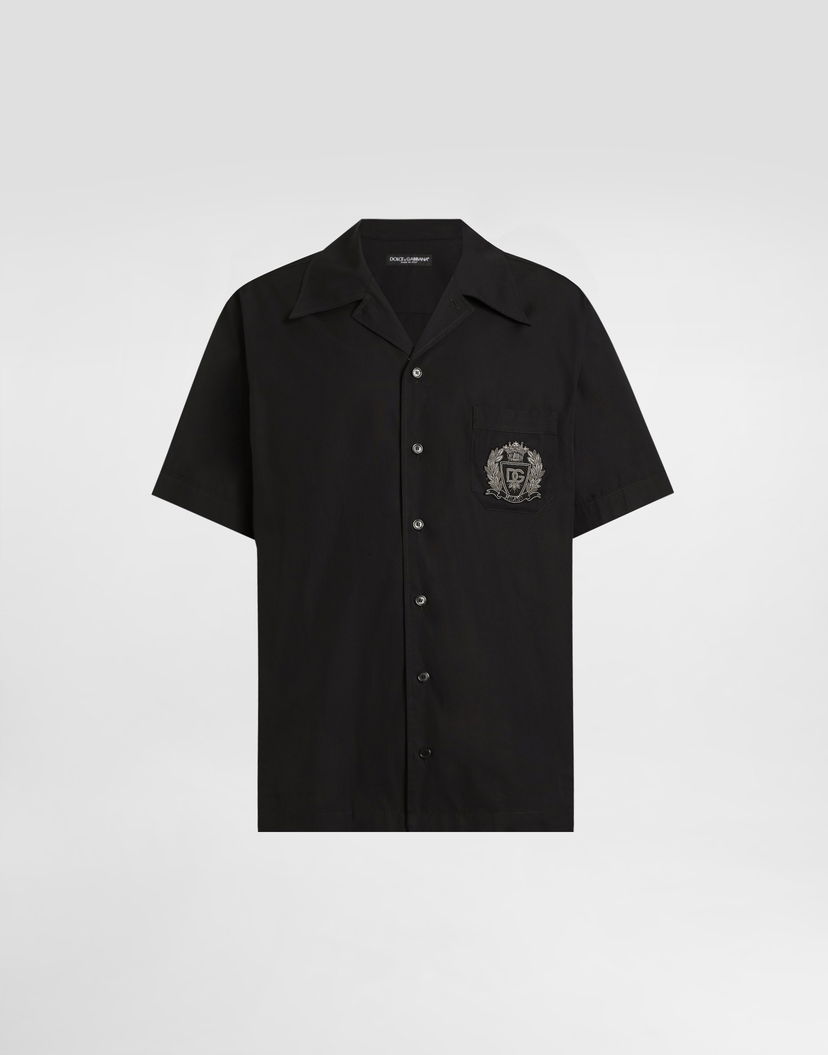 Риза Dolce & Gabbana Hawaii Cotton Shirt with Crest Черно | G5JH9ZGK278N0000