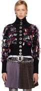 Chopova Lowena Washed Up Embellished Turtleneck Cardigan