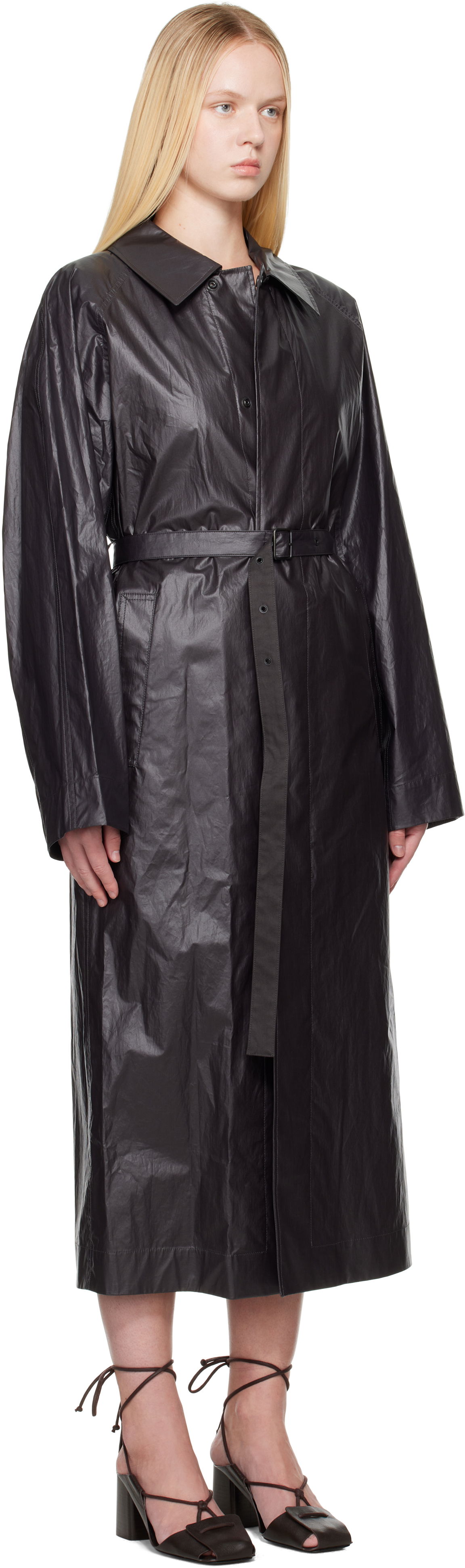 Дъждобран LEMAIRE Lemaire Light Belted Coat Черно | CO1103 LF1381, 1