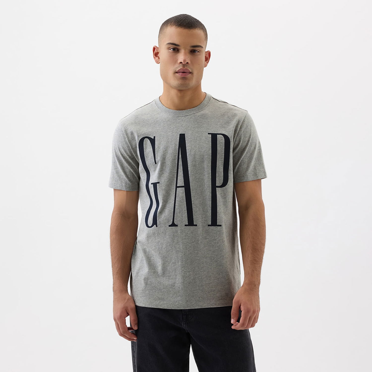Тениска GAP Logo Tee Heather Grey Сиво | 866774-02, 0