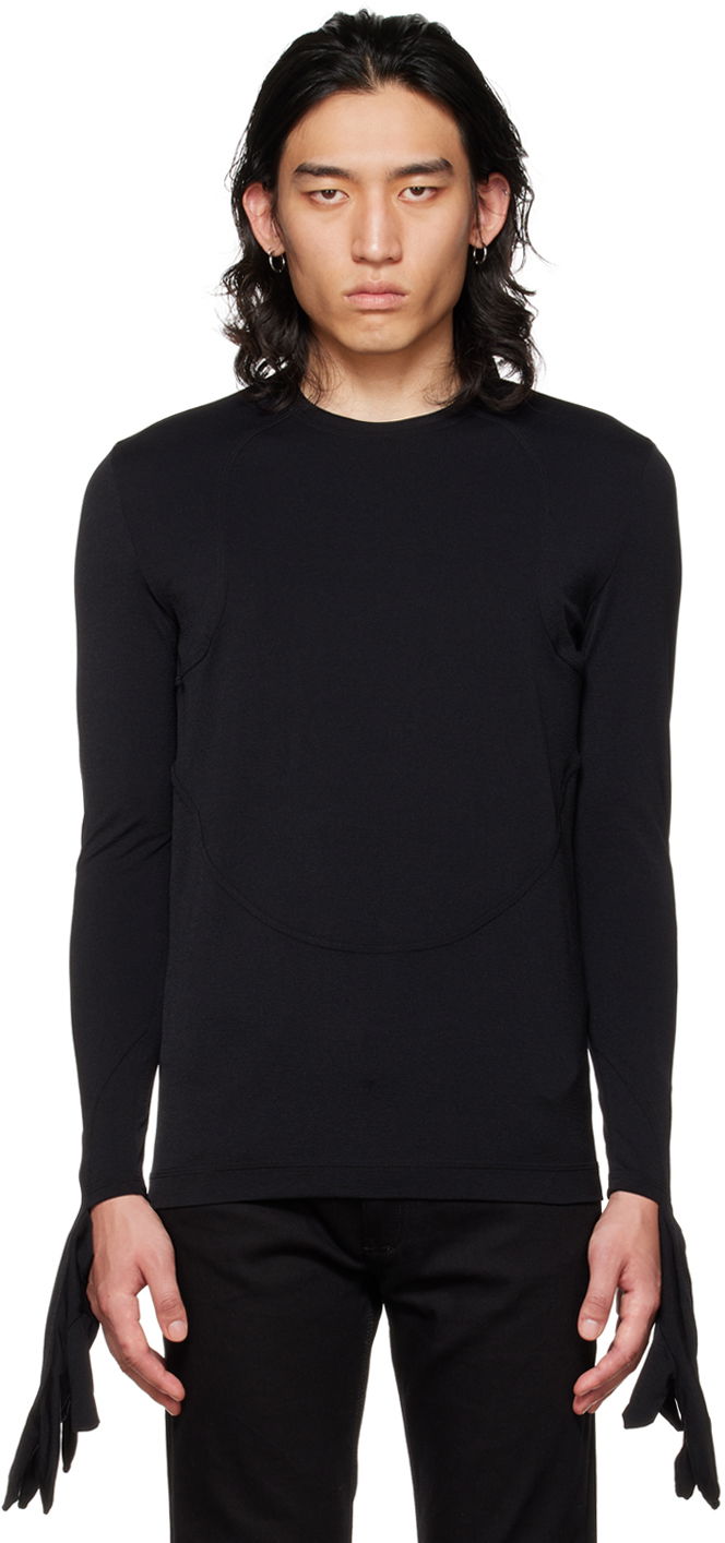 Тениска Givenchy Black Long Sleeve T-Shirt Черно | BM60V63Y8J001, 0